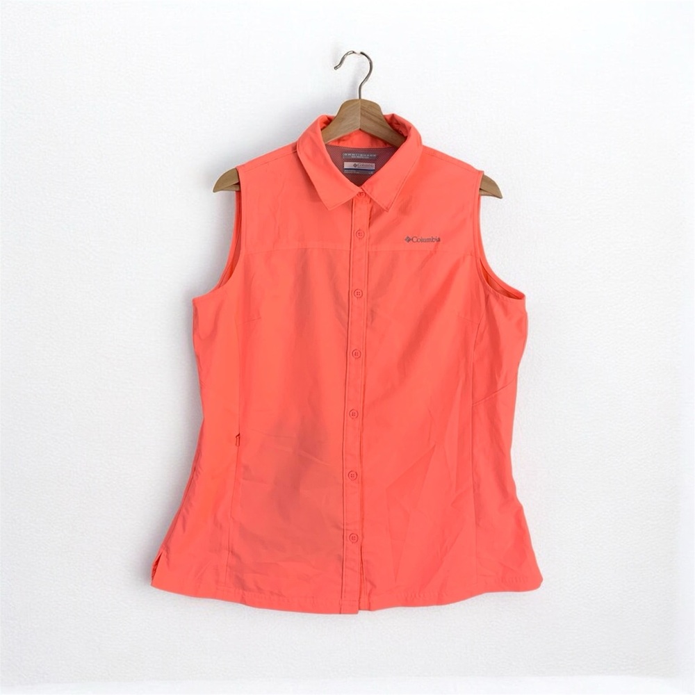 Columbia Neon Orange Golf Tennis Sports Tank Size Large